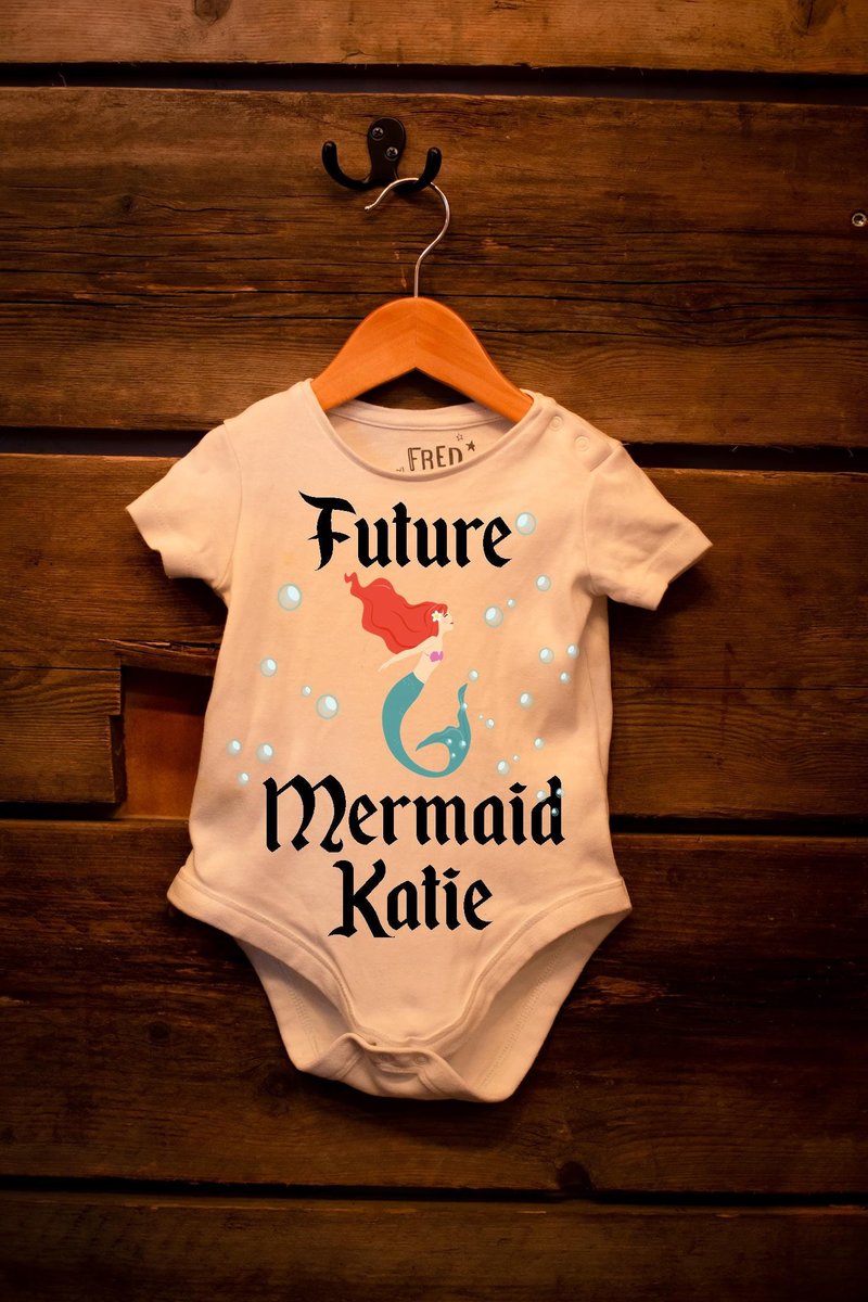 Little Mermaid Baby Grow Custom Personalised Personalized Fairytale Baby Clothes Newborn Childrens Clothes Baby Sleepsuit Mermaid Baby