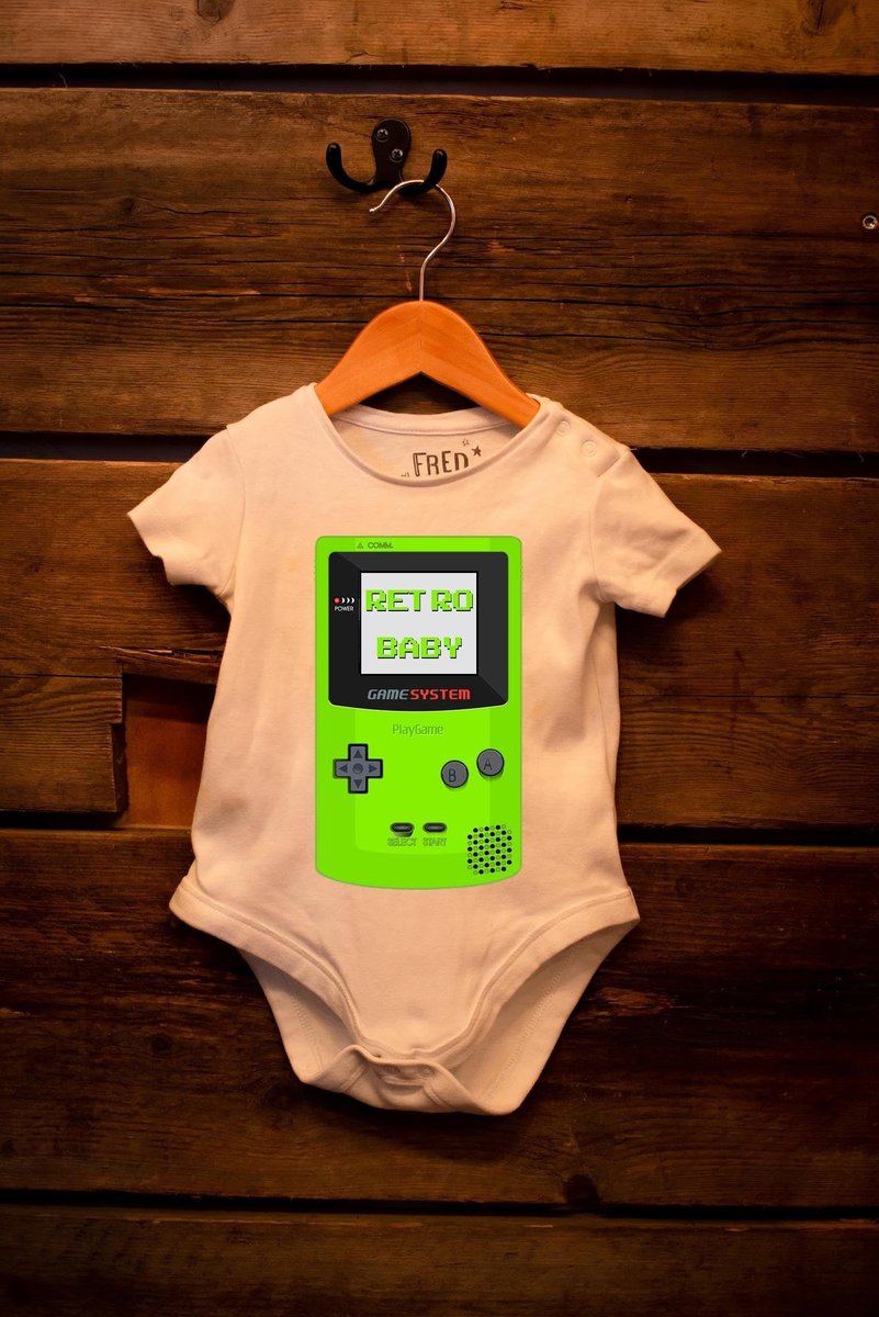 Retro Baby 90s Baby Grow Custom Personalised Personalized Retro Baby Clothes Newborn Childrens Clothes Sleepsuit Old Retro Games Gaming