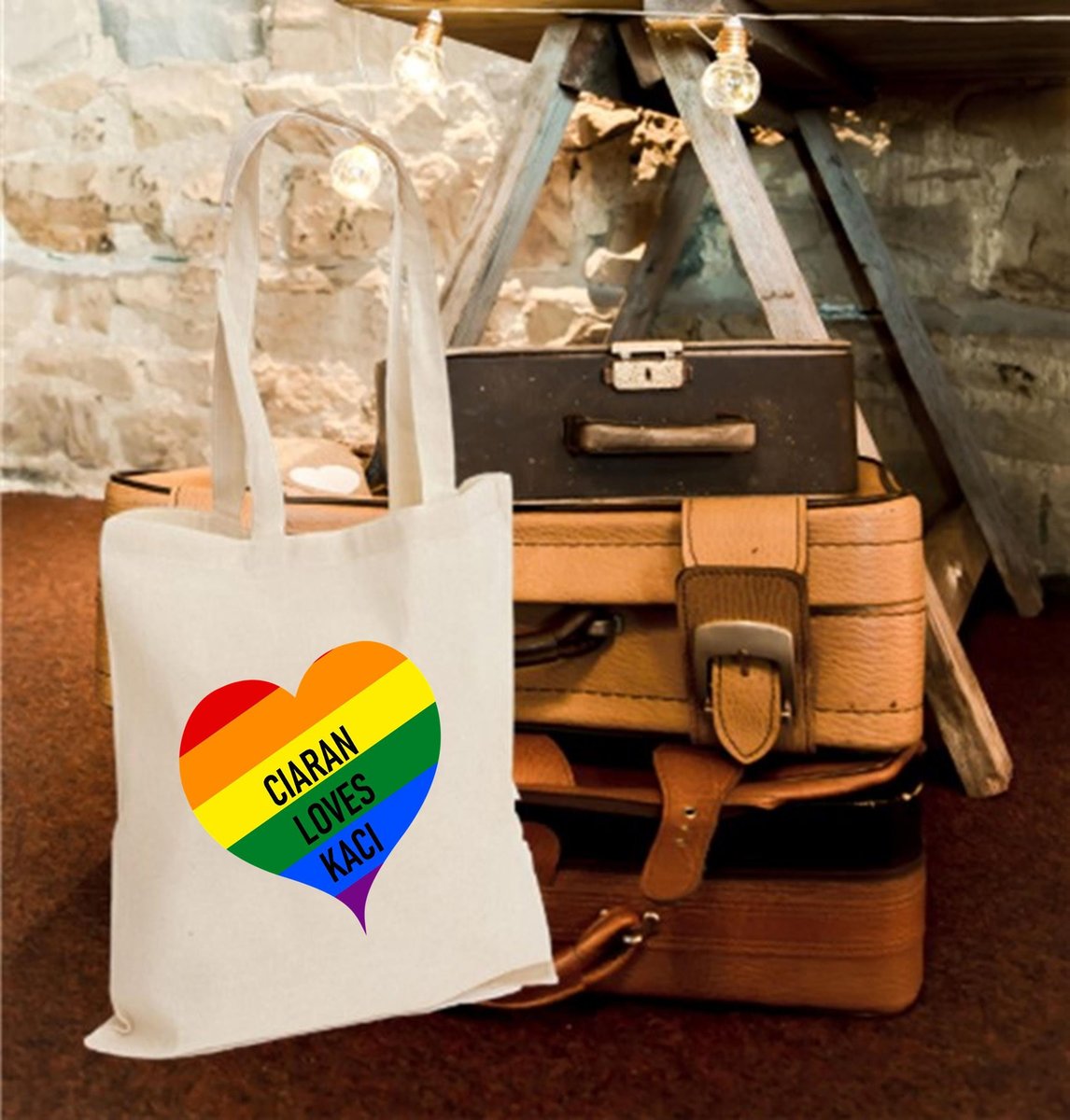 Wedding Heart Tote Bag Wedding Love Heart Invitation. Mr and Mrs,Mr and Mr,Mrs and Mrs Invites Invitations.Personalised Personalized Rainbow