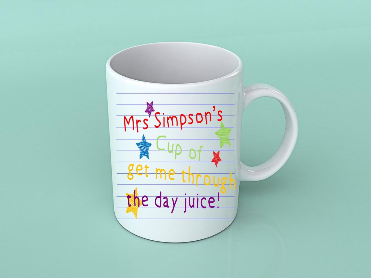 Thank You Teacher Mug!School Gift, Teaching Assistant Teacher Present Custom Get Me Through the Day Juice Teacher End of Year Gift Key Woker