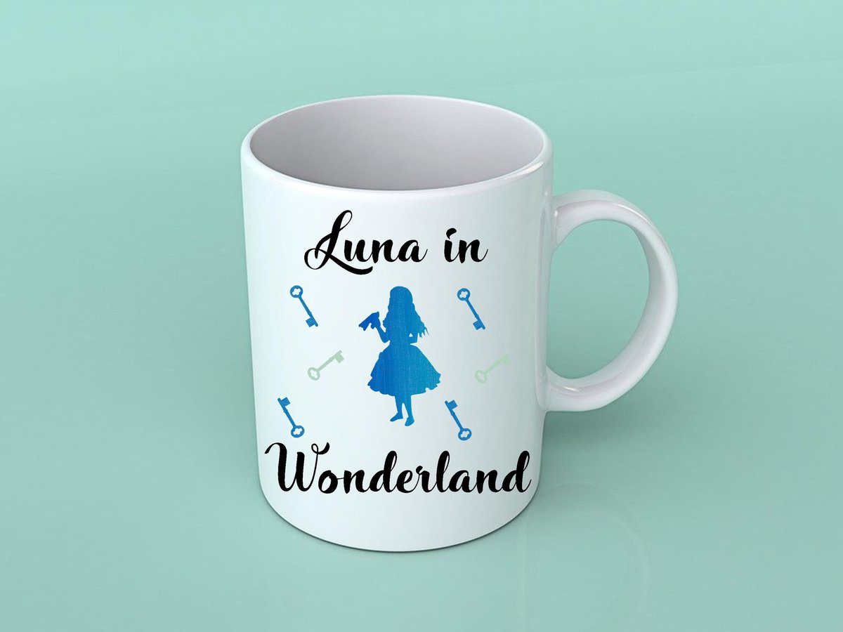 Alice in Wonderland Mug Custom Personalised Personalized With Name Mother's Day Mum's Kitchen Gift Mug Cup Coffee Tea Teacher Gift Family