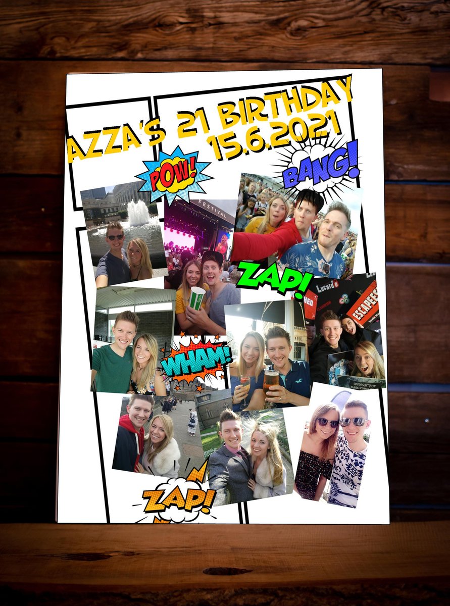 Superhero Photo Collage Correx Birthday Board Comic Book Superhero Party Display Board Personalised Personalised Custom Comic Book Theme