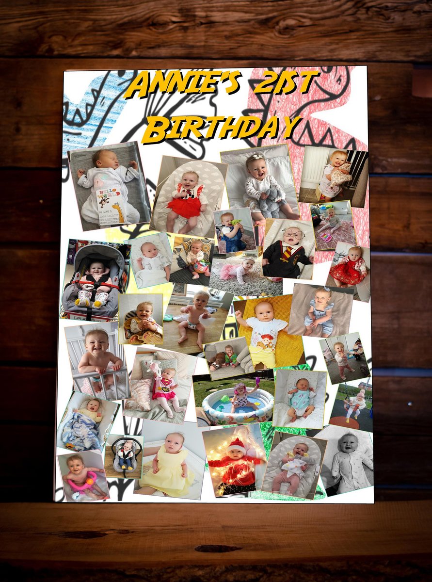 Personalised Photo Collage Birthday Board Themed Party Display Board Personalised Personalised Custom Photoboard Sign Use Own Design
