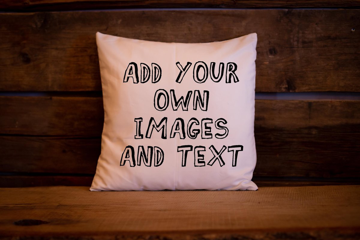 Custom Cushion Photo and Text Add Your Own Personalisation Personalized Customised Cushion Sleeve Cover Home, Bedroom, Snug, Bedroom,Nursery