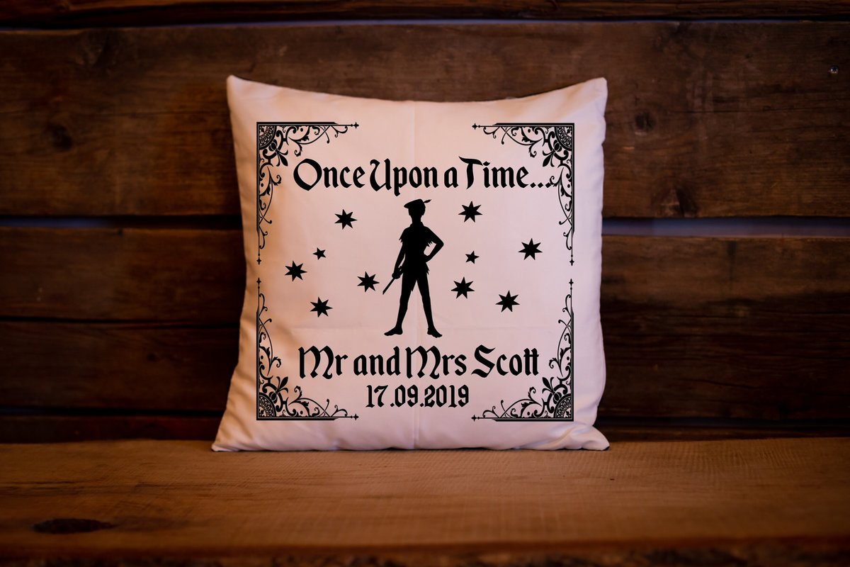 Fairytale Cushion Personalised Personalized Custom Fairytale Beauty and the Beast Wedding Engagement Sleeping Beauty Aladdin Alice Mr & Mrs