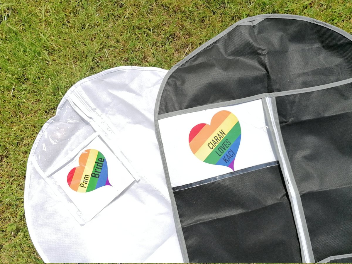 Rainbow Heart Wedding Suit and Dress Bag Groom, Best Man, Groomsman,Usher,Father of the Bride/Groom Bride Bridesmaid Maid Honour LGBTQ Bag