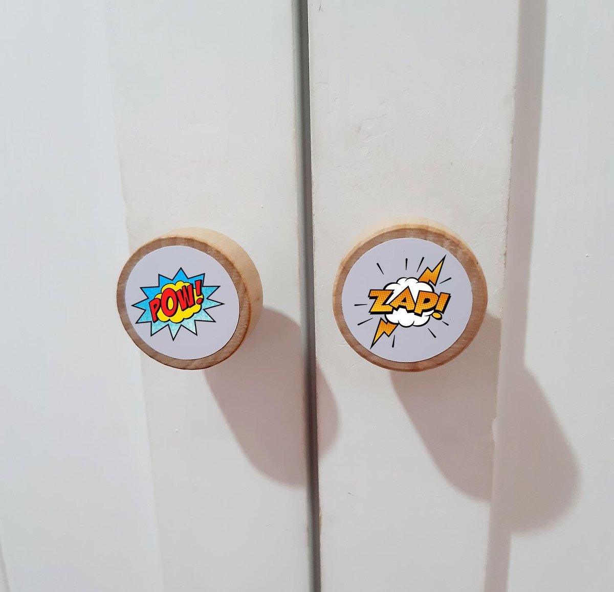 Comic Book Wardrobe Handles Drawer Handles Knobs Perfect for Upcycling Wardrobe, Chest of Drawers,Door, Boys Bedroom Superhero Knobs Heroes