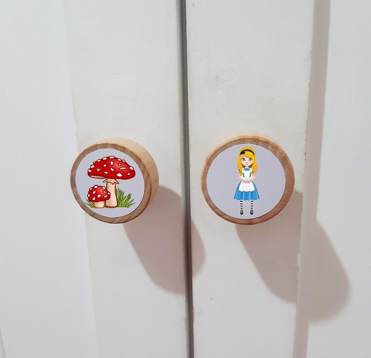 Alice in Wonderland Handles Drawer Handles Knobs Perfect for Upcycling Wardrobe, Chest of Drawers, Princess Bedroom,Girls Room,Fairytale