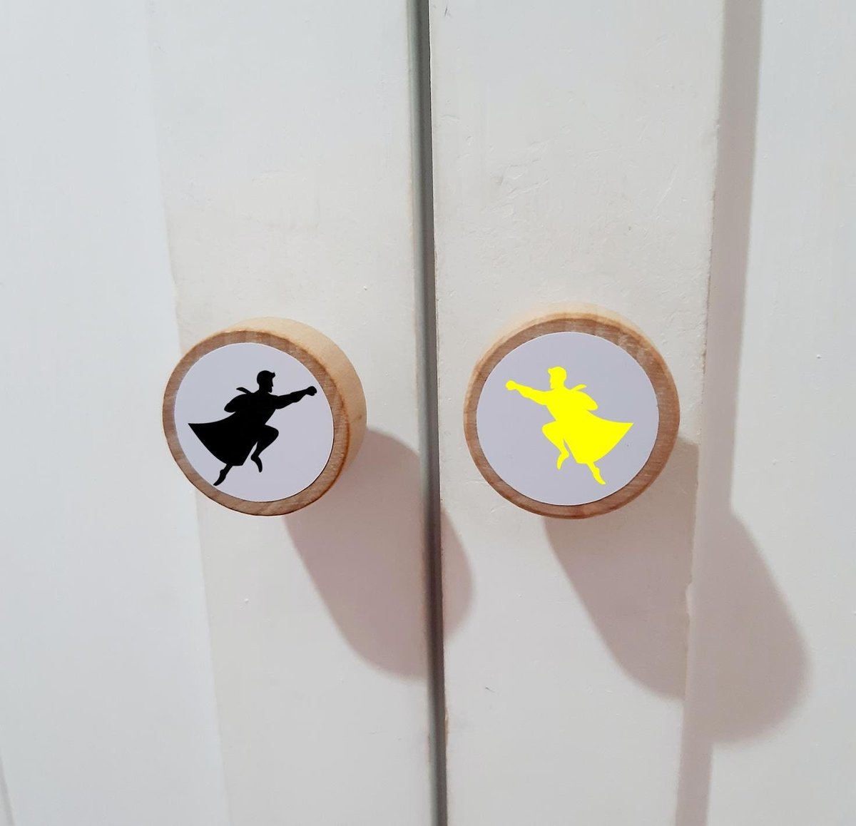 Superhero Wardrobe Handles Drawer Handles Knobs Perfect for Upcycling Wardrobe, Chest of Drawers,Door, Boys Bedroom Comic Book Knobs Heroes