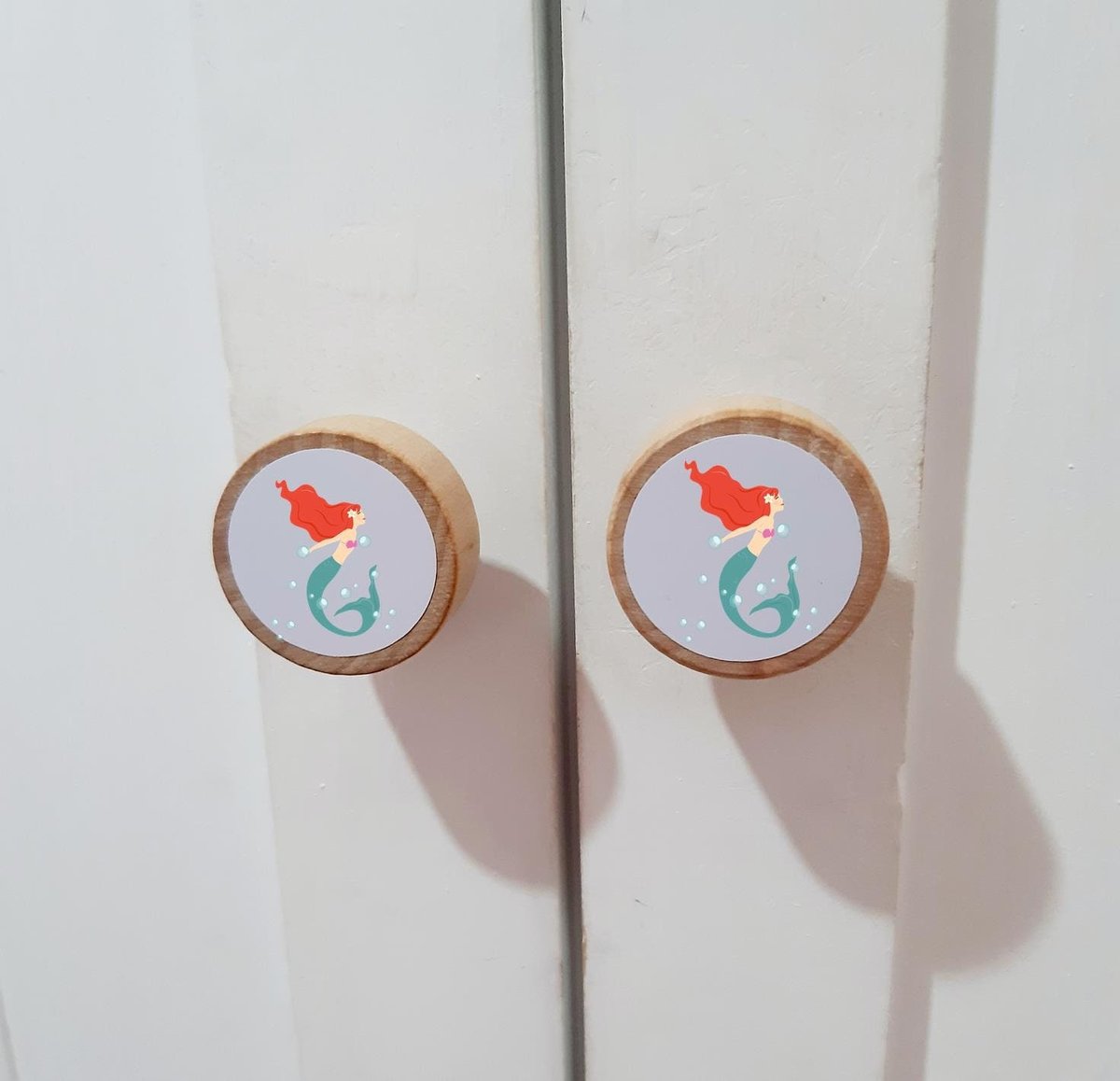 The LIttle Mermaid Handles Drawer Handles Knobs Perfect for Upcycling Wardrobe, Chest of Drawers, Door, Mermaid Bedroom,Girls Room,Fairytale
