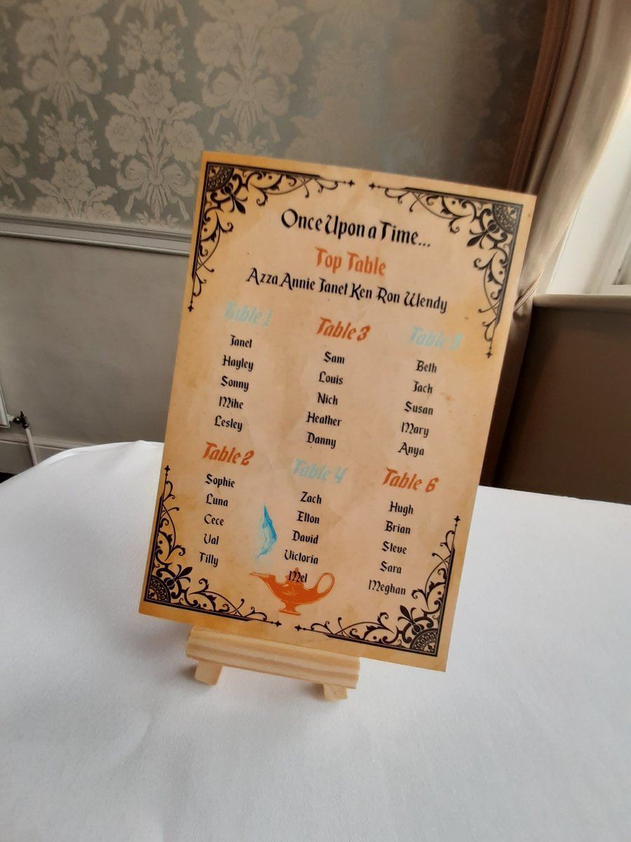 Aladdin Table Plan Correx Board Wedding Seating Chart Plan Fairytale Silhouette Table Plan Wedding Decorations Custom Personalised Genie