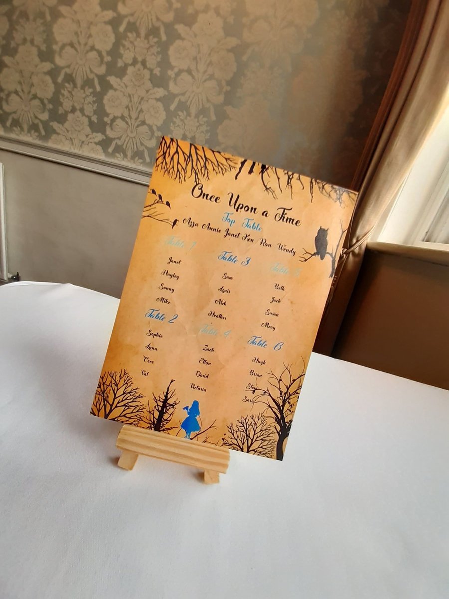 Alice in Wonderland Table Plan Correx Board Wedding Seating Chart Plan Fairytale Woodland Table Plan Wedding Custom Personalised Cheshire