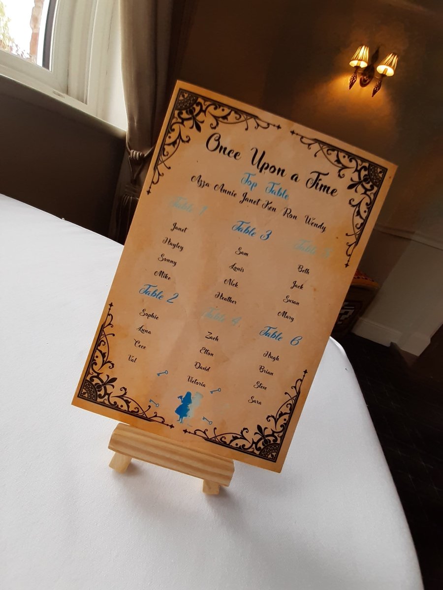 Alice in Wonderland Table Plan Correx Board Wedding Seating Chart Plan Fairytale Silhouette Table Plan Wedding Custom Personalised Cheshire