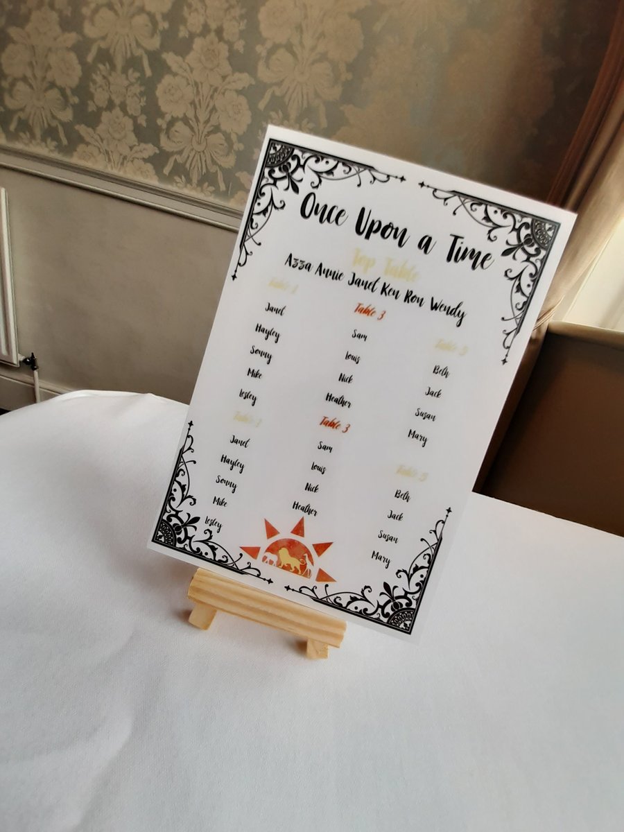 Jungle Sunset Lion Animals Table Plan Correx Board Wedding Seating Chart Plan Fairytale White Table Plan Wedding Custom Personalised King
