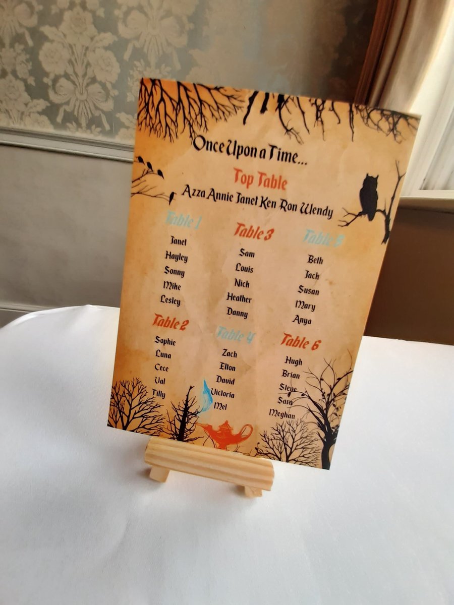Aladdin Table Plan Correx Board Wedding Seating Chart Plan Fairytale Woodland Table Plan Wedding Decorations Custom Personalised Genie