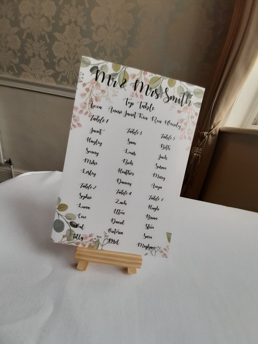 Foliage Botanical Table Plan Correx Board Wedding Seating Chart Plan Rustic Boho Wedding Table Plan White Wedding Decorations Personalised