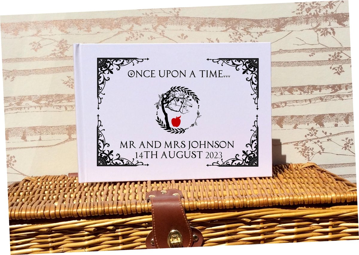 Snow White Wedding Guestbook Personalised Personalized Perfect for Arabian Nights and Fairytale Weddings Scrapbook Album Custom Wedding