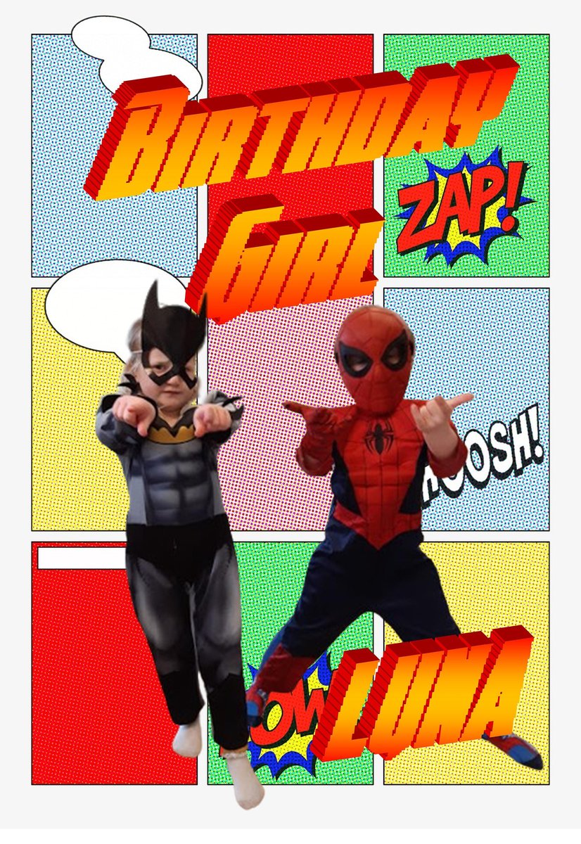 Birthday Comic Guestbook Personalised Personalized! Custom Birthday Gift, Superhero, Comic Book Perfect for Themed Superhero Party Comic