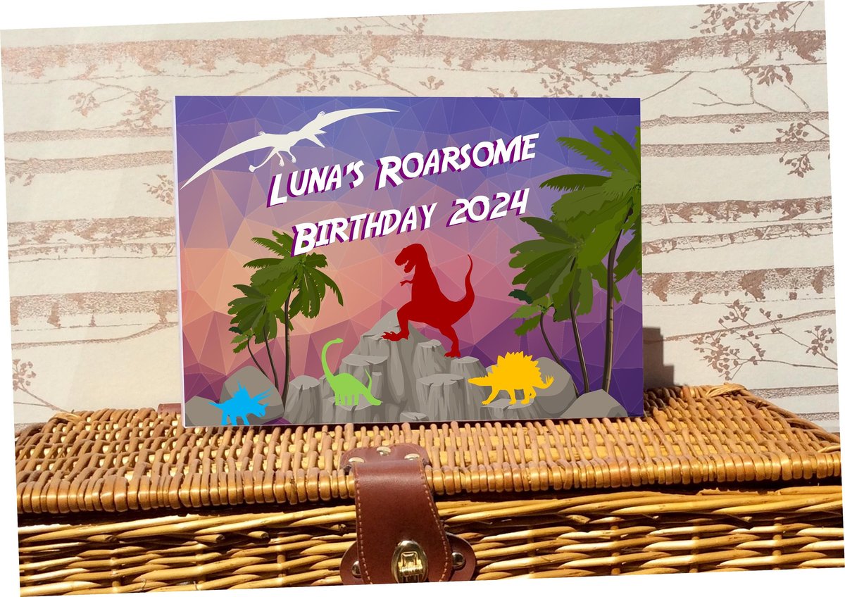 Dinosaur Birthday Book Custom Personalised Personalized Guestbook Birthday Party Decor Decorations Themed Parties Custom Presents
