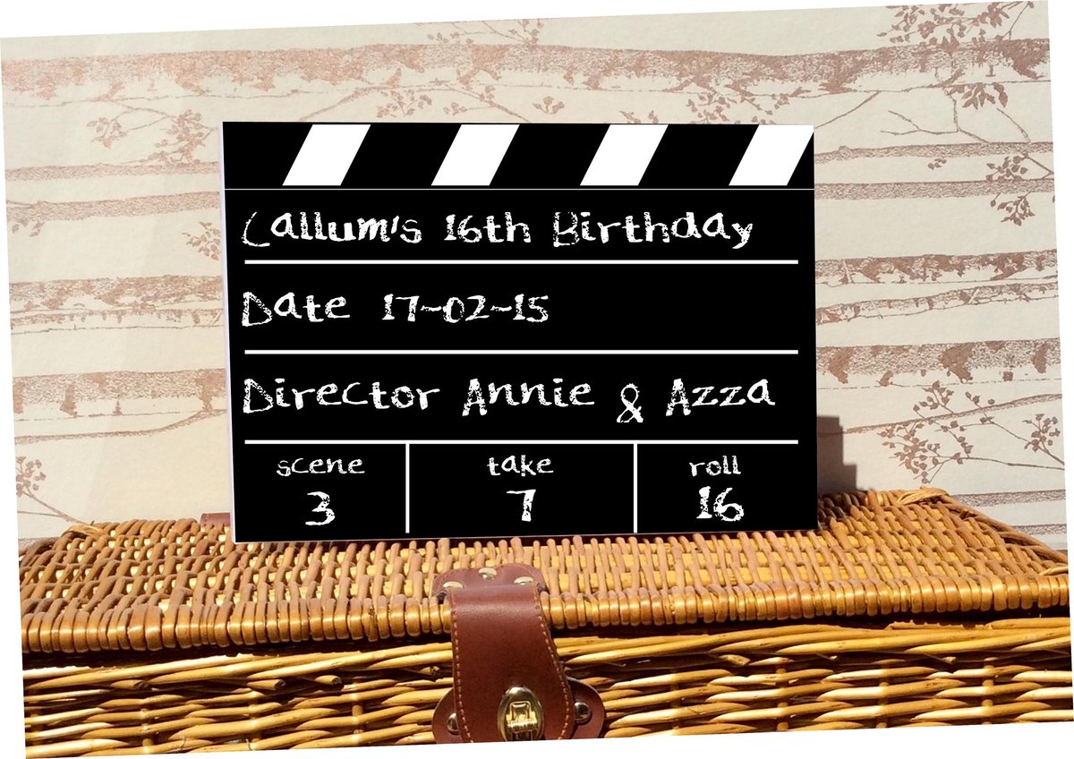 Clapperboard Movie Birthday Book Custom Personalised Personalized Guestbook Birthday Party Decor Decorations Themed Parties Custom Presents