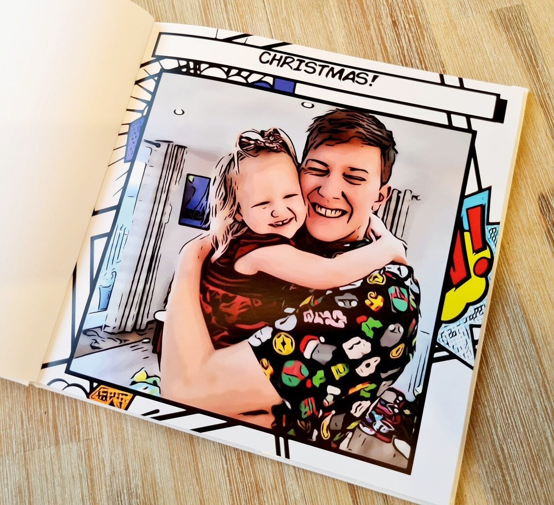 28 Page Hardback 20" x 20" Comic Book Superhero Custom Personalised Personalized Comic Anniversary Wedding Gift Present Comic Con Christmas