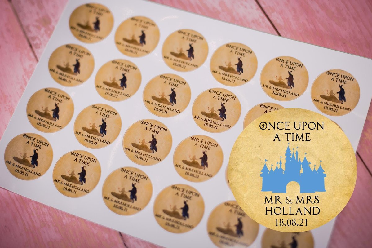 Fairytale Castle 100 x Stickers Self adhesive Personalised Personalized Custom Labels Stickers Jars, Candles, Craft, Wedding Colour