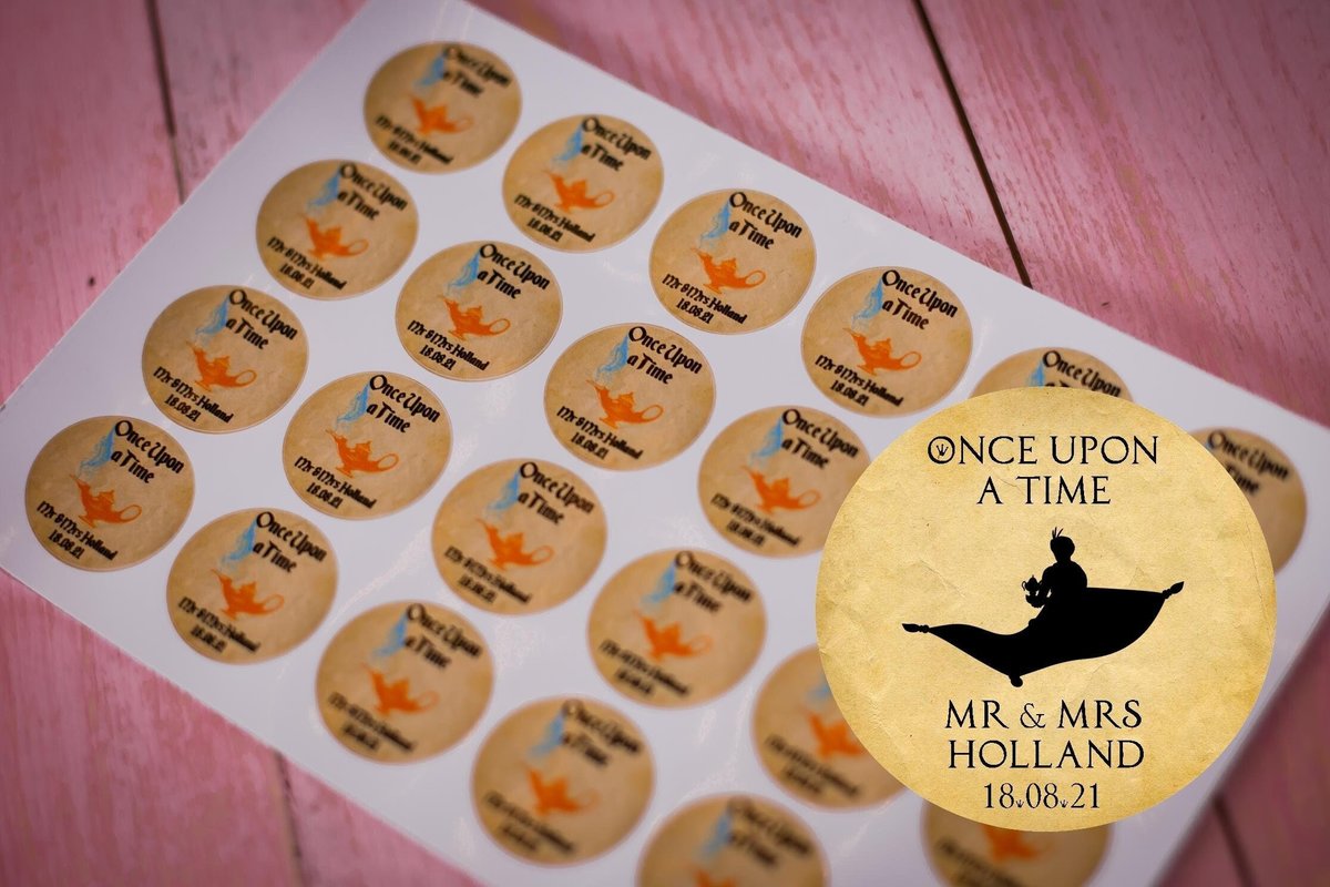 Aladdin Carpet Black 100 x Stickers Self adhesive Personalised Personalized Custom Labels Stickers Jars, Candles, Craft, Wedding, Logo
