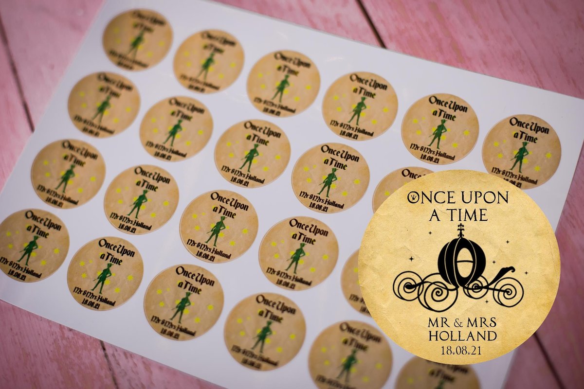Cinderella Carriage Black 100 x Stickers Self adhesive Personalised Personalized Custom Labels Stickers Jars, Candles, Craft, Wedding, Logo,