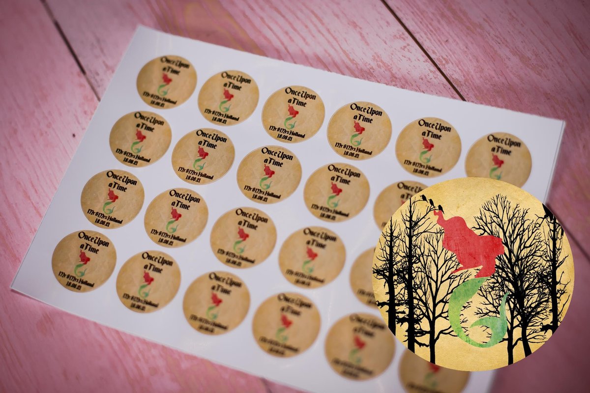 Little Mermaid Woodland 100 x Stickers Self adhesive Personalised Personalized Custom Labels Stickers Jars, Candles, Craft, Wedding, Logo,