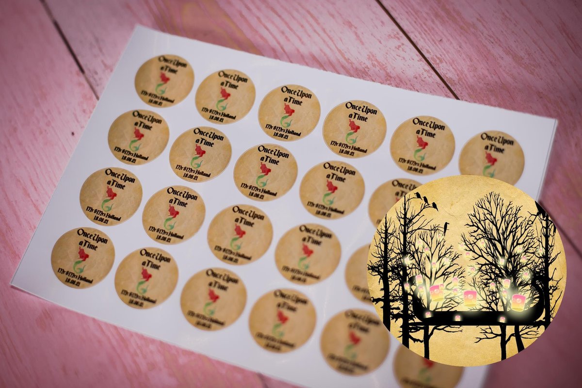 Rapunzel Woodland 100 x Stickers Self adhesive Personalised Personalized Custom Labels Stickers Jars, Candles, Craft, Wedding