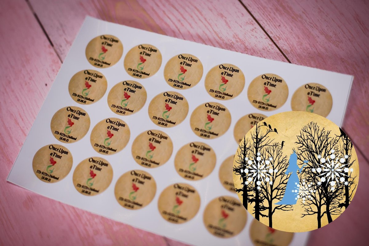 Ice Queen Woodland 100 x Stickers Self adhesive Personalised Personalized Custom Labels Stickers Jars, Candles, Craft, Wedding
