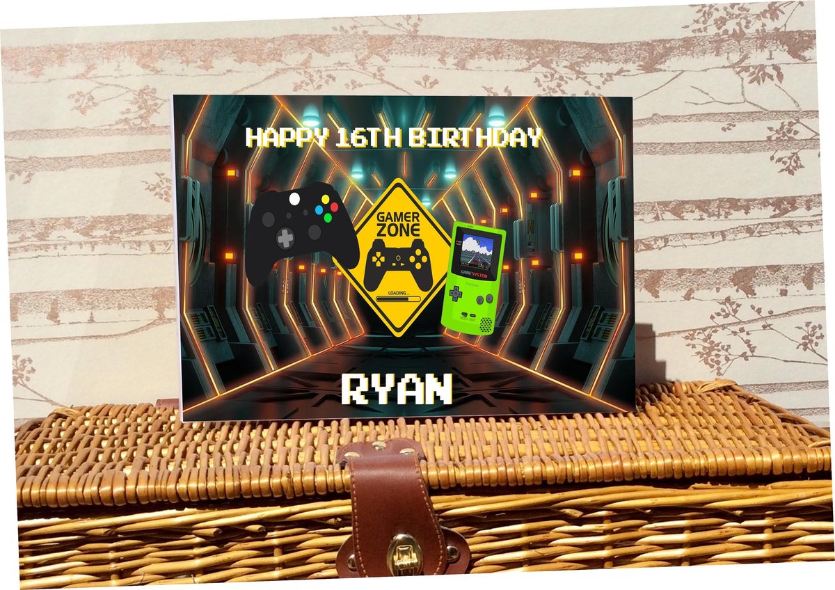 Gamer Gaming Birthday Book Custom Personalised Personalized Guestbook Birthday Party Decor Decorations Themed Parties Custom Presents