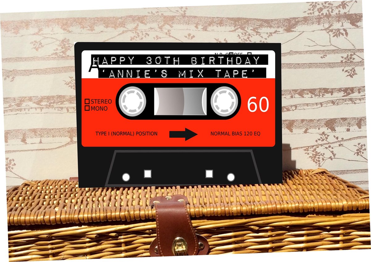 Cassette Tape Retro Birthday Book Custom Personalised Personalized Guestbook Birthday Party Decor Decorations Themed Parties Custom Presents