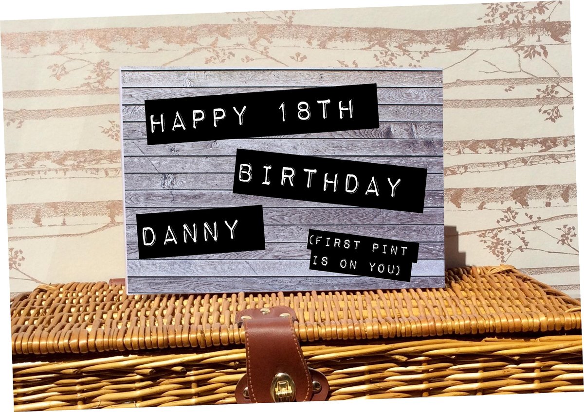 Wooden Rusic Birthday Guestbook 18th, 21st, 30th, 40th, 50th, 60th, 70th, 80th, 90th Personalised Personalized Book Photots and Messages