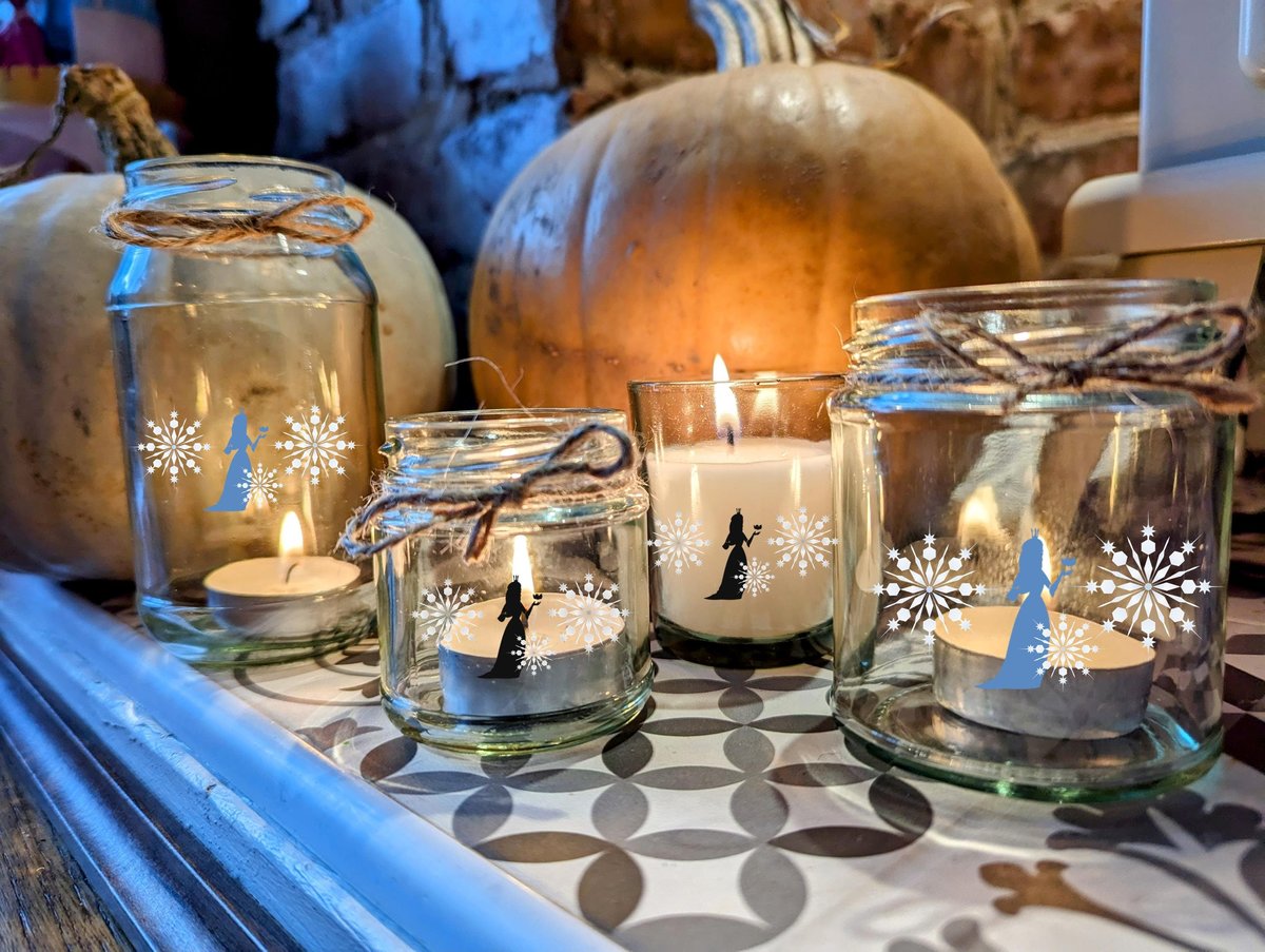 Ice Queen Snow Queen Candle Small Medium Large Wax Fill Wedding Favours Favor Fairytale Present Lanterns Custom Personalised Personalized