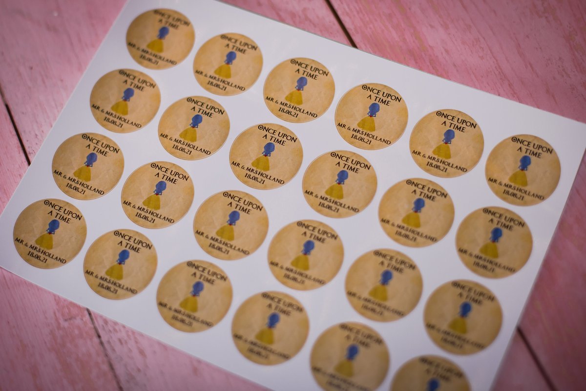 Snow White 100 x Stickers Self adhesive Personalised Personalized Custom Labels Stickers Jars, Candles, Craft, Wedding, Logo, Gloss