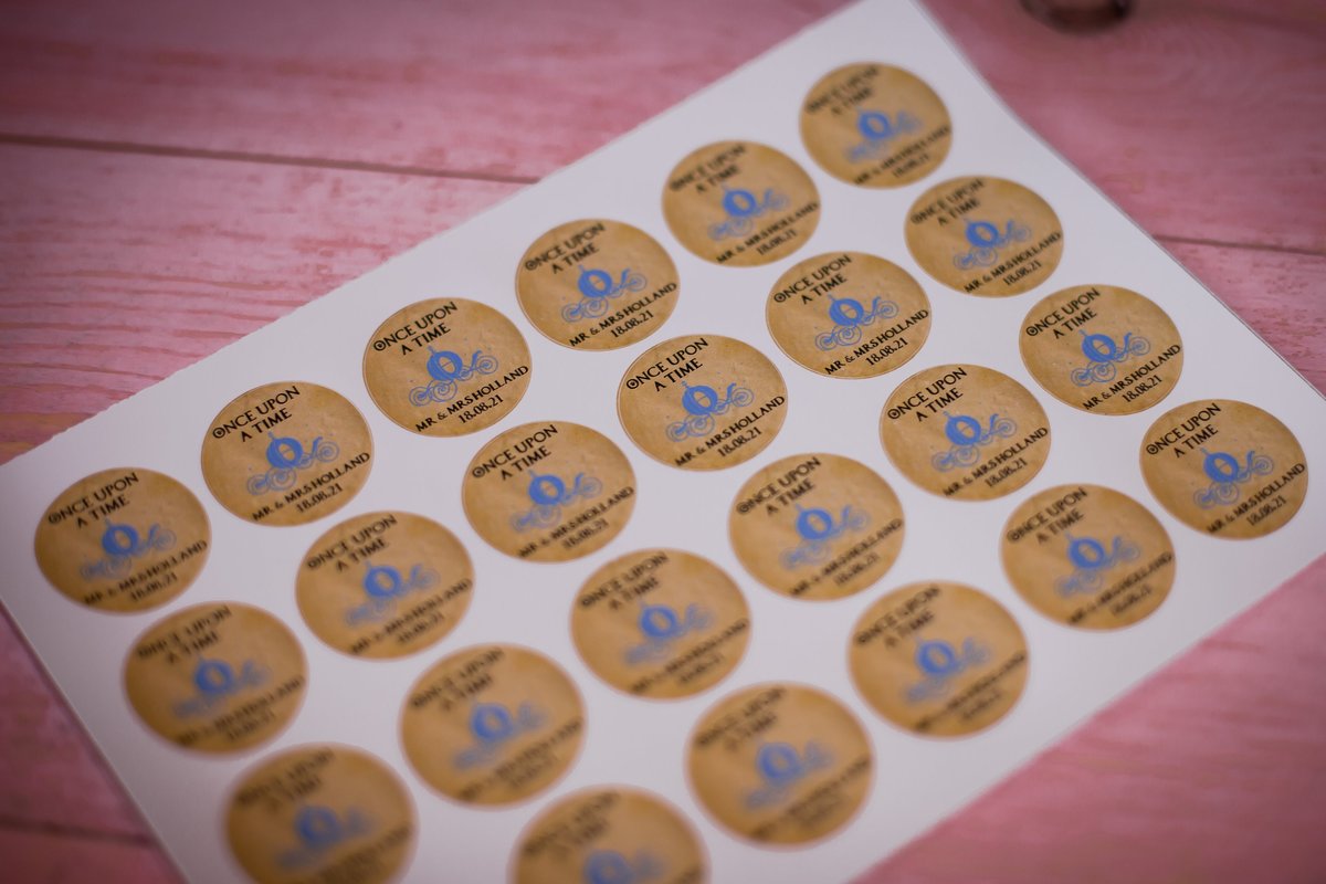 Cinderella Carriage 100 x Stickers Self adhesive Personalised Personalized Custom Labels Stickers Jars, Candles, Craft, Wedding, Logo
