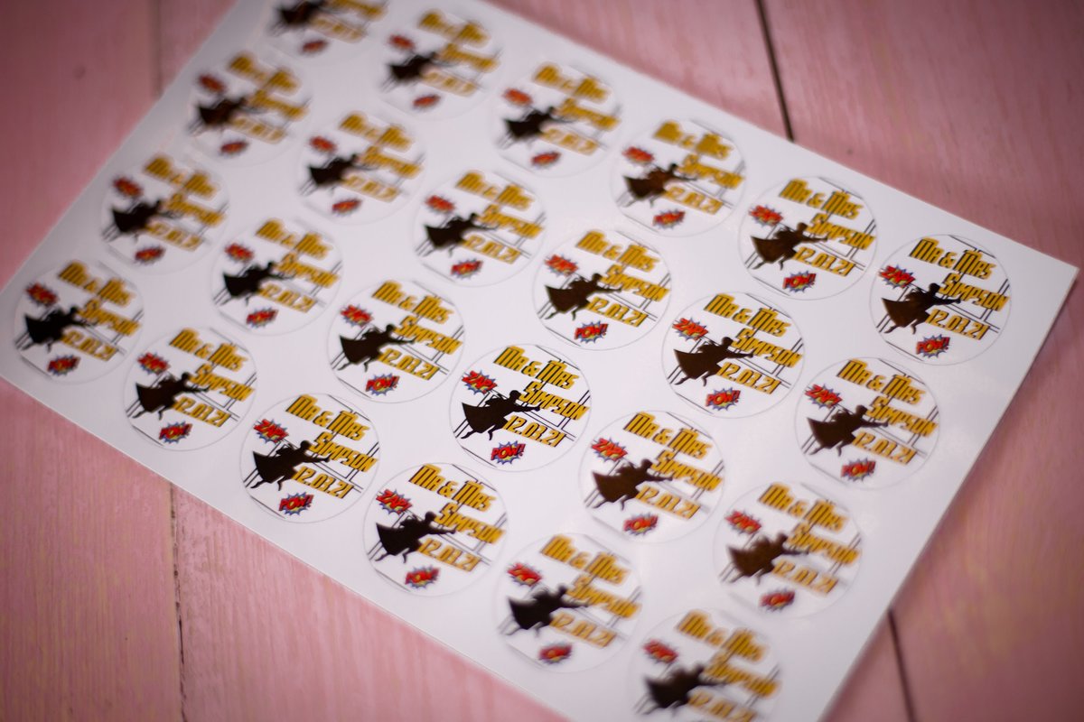 Comic Style 100 x Stickers Self adhesive Personalised Personalized Custom Labels Stickers Jars, Candles, Craft, Wedding, Logo