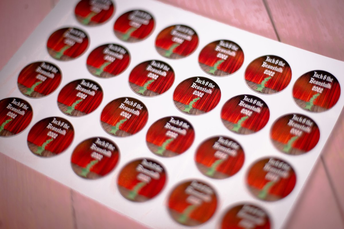Pantomime 100 x Stickers Self adhesive Personalised Personalized Custom Labels Stickers Jars, Candles, Craft, Wedding, Logo