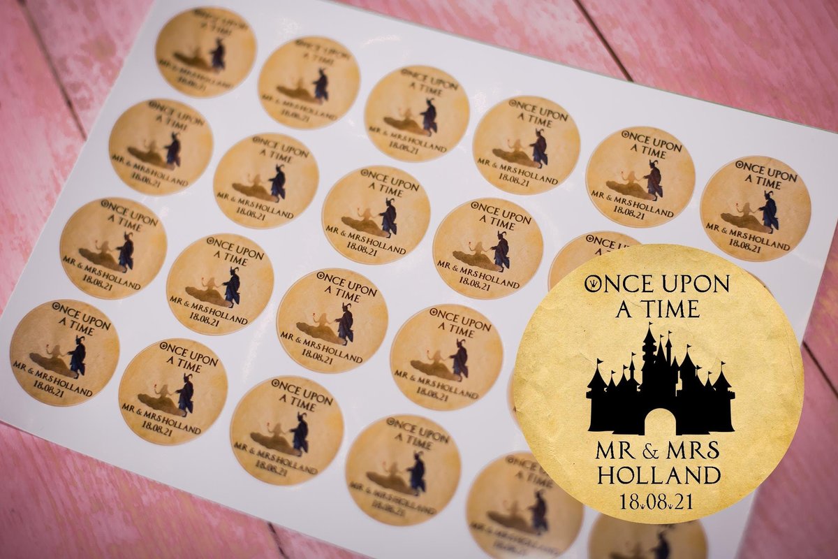Fairytale Castle Silhouette 100 x Stickers Self adhesive Personalised Personalized Custom Labels Stickers Jars, Candles, Craft, Wedding