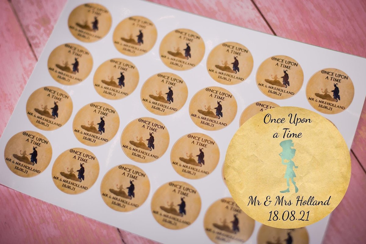 Mad Hatter 100 x Stickers Self adhesive Personalised Personalized Custom Labels Stickers Jars, Candles, Craft, Wedding, Logo