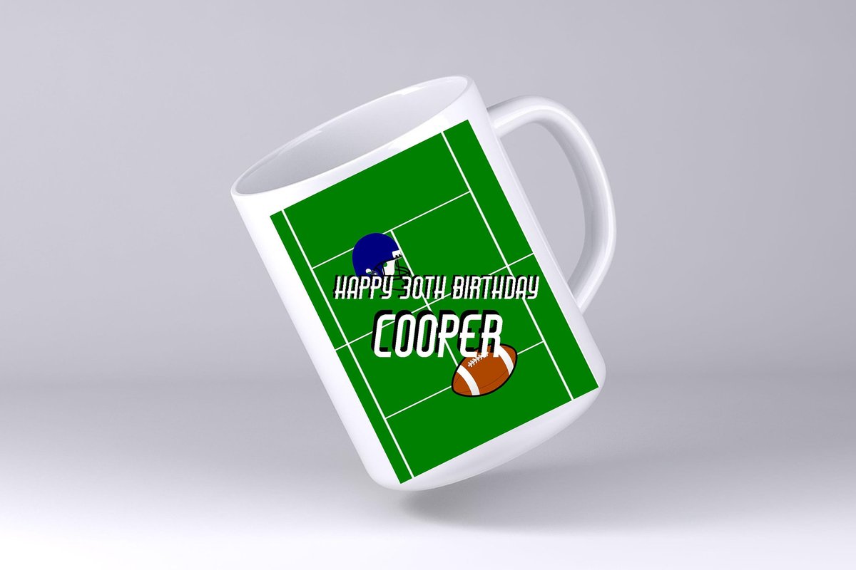 American Football Birthday Personalised Personalized Birthday Present Football Coffee Tea Sports Gift Male Man Gift Team Logo Custom Name