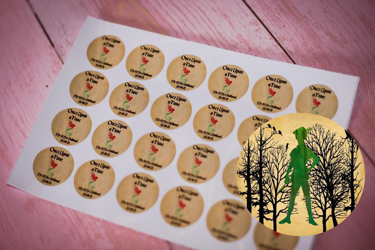 Peter Pan Woodland 100 x Stickers Self adhesive Personalised Personalized Custom Labels Stickers Jars, Candles, Craft, Wedding Neverland