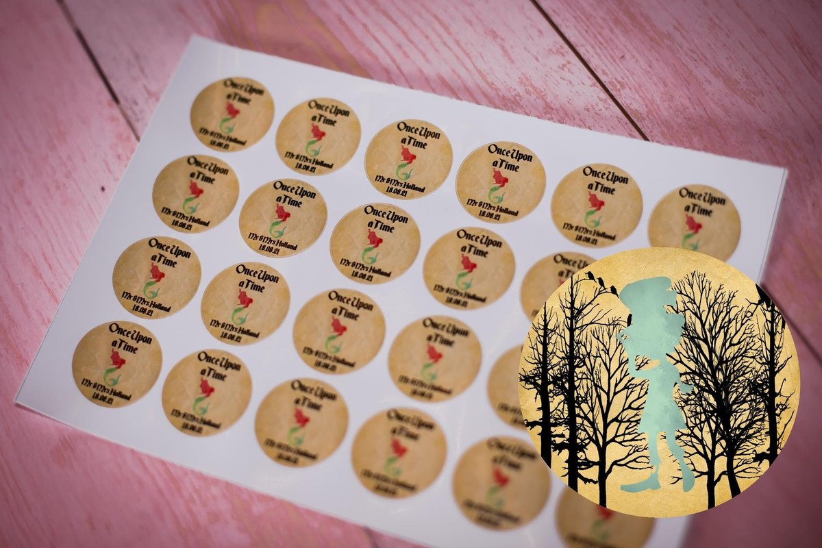Mad Hatter Woodland 100 x Stickers Self adhesive Personalised Personalized Custom Labels Stickers Jars, Candles, Craft, Wedding Wonderland