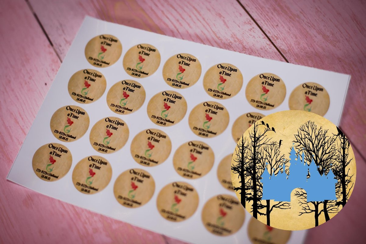 Fairytale Castle Woodland 100 x Stickers Self adhesive Personalised Personalized Custom Labels Stickers Jars, Candles, Craft, Wedding, Logo,