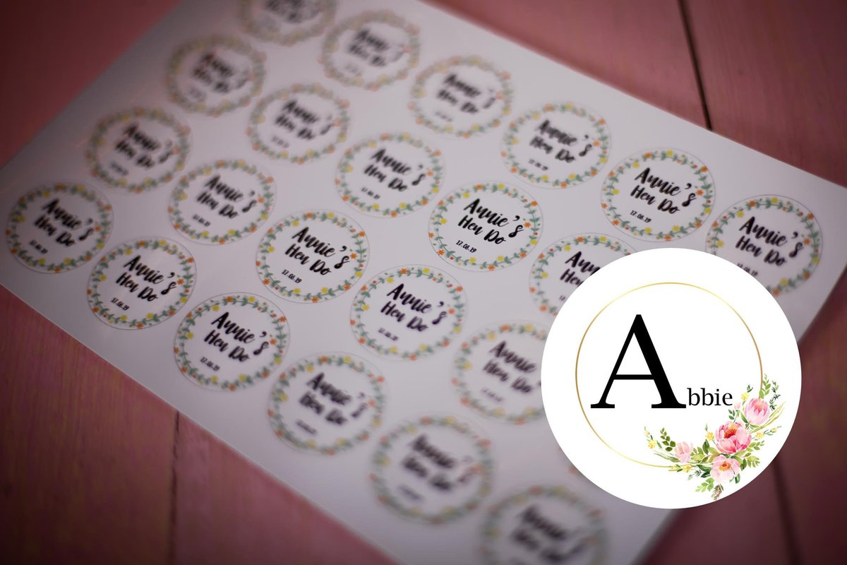 Custom Name Floral 100 x Stickers Self adhesive Personalised Personalized Custom Labels Stickers Jars, Candles, Craft, Wedding, Logo