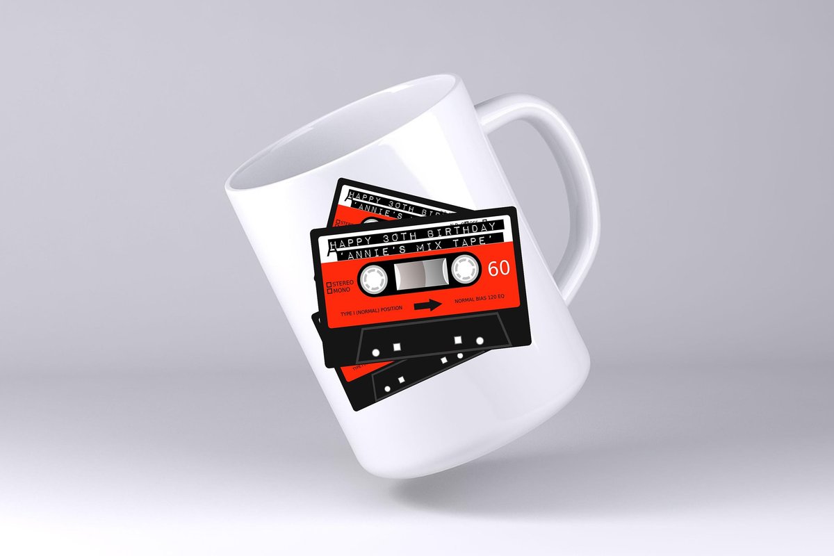 Cassette Tape Mug Music Lovers DJ Personalised Personalized Kitchen Gift Mug Cup Coffee Tea Teacher Gift Secret Santa Retro Disco Gift