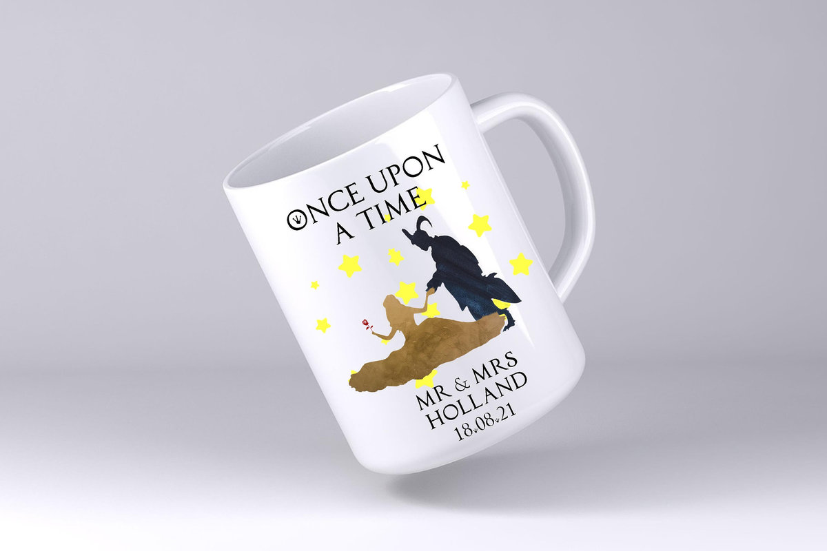 Beauty and the Beast Wedding Mug Custom Personalised Personalized With Name Mother's Day Mum's Kitchen Gift Mug Cup Coffee Tea Teacher Gift