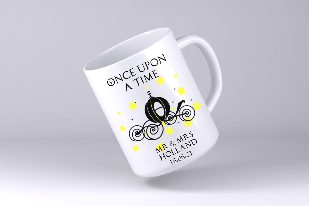 Cinderella Carriage Wedding Mug Custom Personalised Personalized With Name Mother's Day Mum's Kitchen Gift Mug Cup Coffee Tea Silhouette