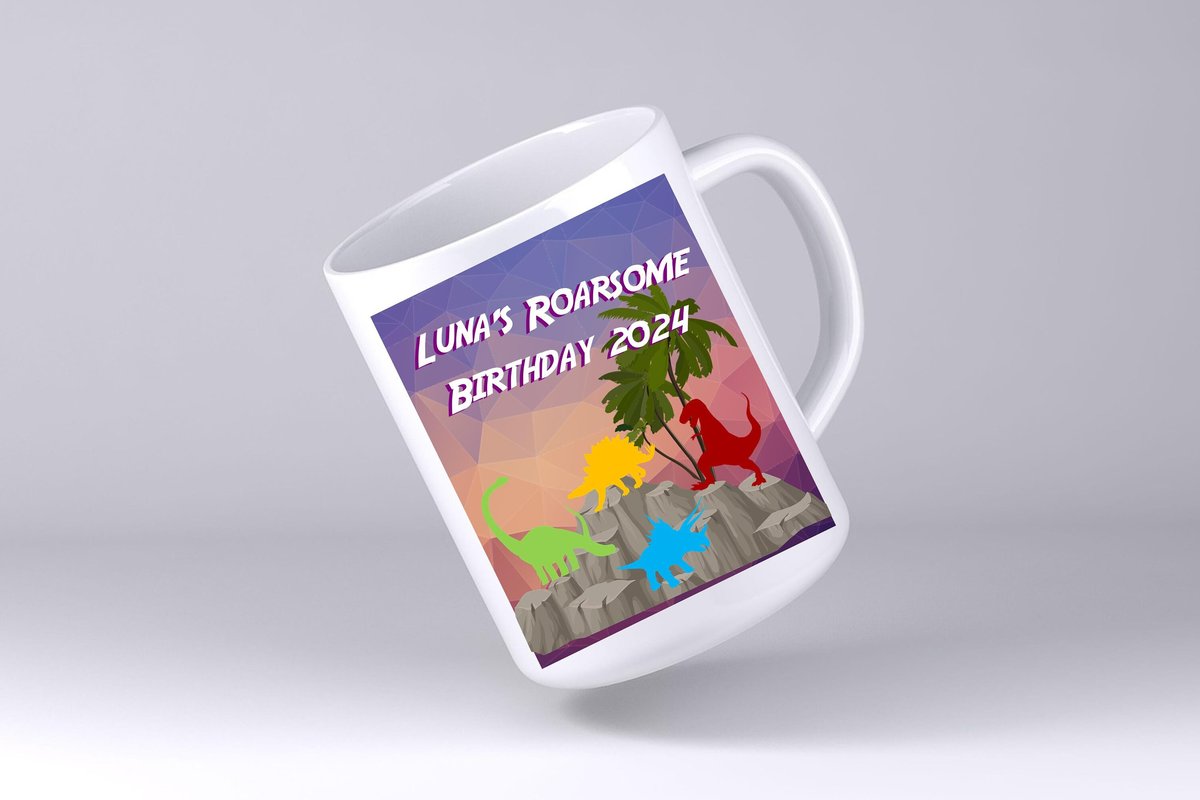 Dinosaur Mug Kids Daddy Mummy Custom Personalised Personalized With Name Mother's Day Mum's Kitchen Gift Mug Cup Coffee Tea Teacher Gift